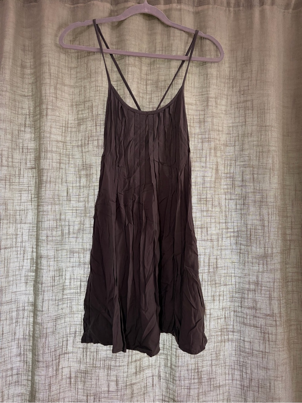 Simple Spaghetti Strap Slip Dress in Deep Plum